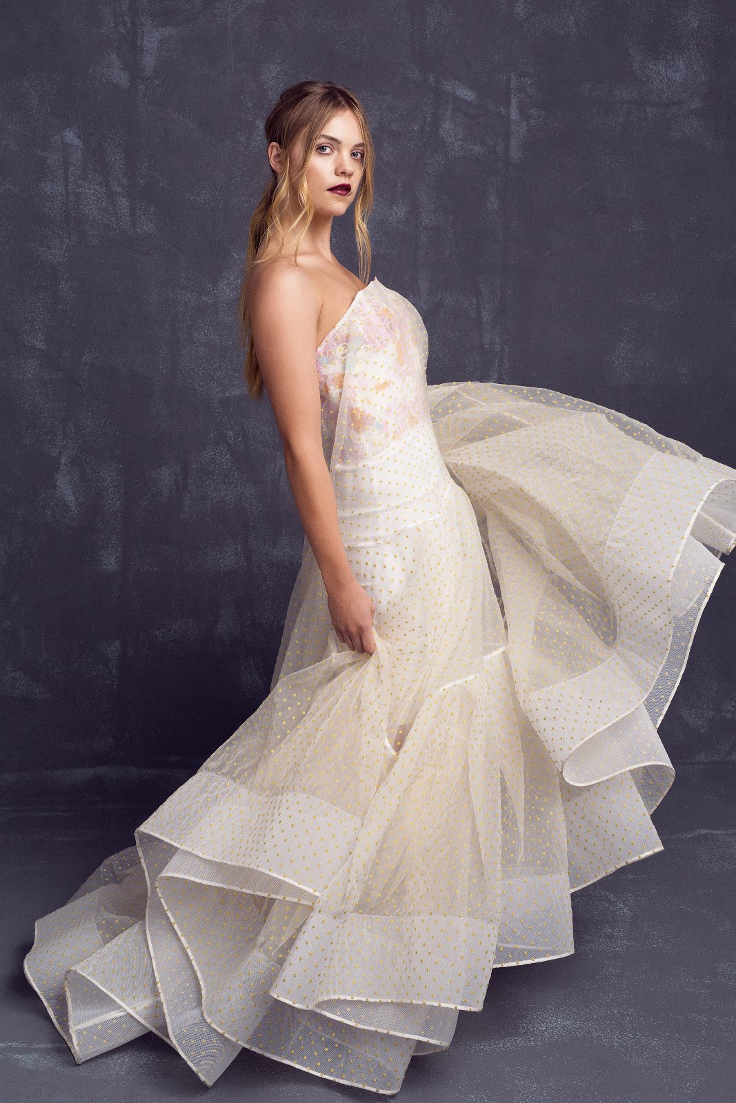 Full length gown in studio